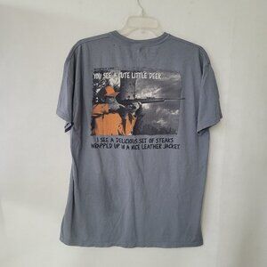 The Mountain Shirt Mens‎ XL Blue Grey Hunting Graphic You See A Cute Little Deer